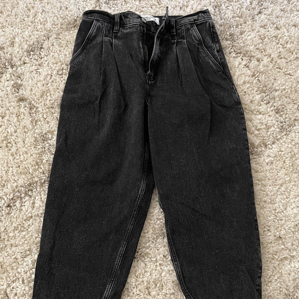 Black Washed Out Mom Jeans